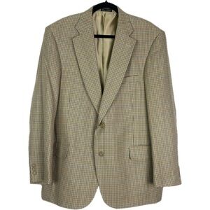 Cezar Del Prado Silk Wool Blend Houndstooth Two Button Blazer Sport Coat…